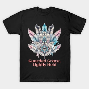 Guarded Grace, lightly held. Hamsa eye, boho yoga T-Shirt